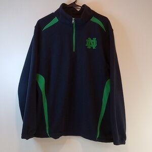 Vintage Genuine Stuff 1/4 Zip Fleece Notre Dame Fighting Irish Men's Sz L EUC!